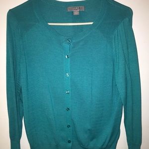 Women’s teal light weight cardigan. Jana brand, size large.
